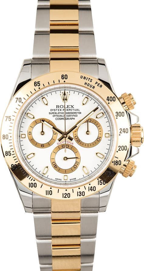 rolex daytona two tone white face|Rolex daytona 18k white gold.